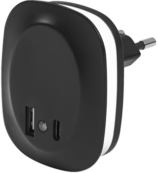 Ночник Ledvance Lunetta Edge Sen 0,5W 9Lm 3000K с USB/ TYPE-C чёрный (4099854088551)