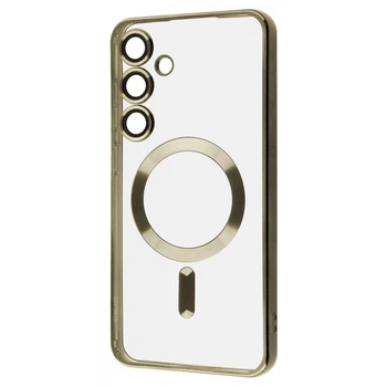 Чехол ударостойкий Wave Metal Color Case with MagSafe + линзы на камеру для Samsung Galaxy S24 FE Gold