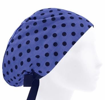 Медицинская шапочка женская HeadwearUniverse универсальная принт Горох на джинсовом