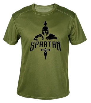 Футболка потовідвідна армійська ЗСУ з принтом "Спартан " в оливі L