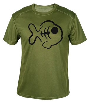 Футболка потовідвідна армійська ЗСУ з принтом "Кістлява риба" в оливі S