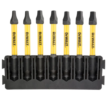 Кассета с битами DeWALT FlexTorq, L = 57 мм, биты SQ1 - 2 шт.; SQ2 - 3 шт.; SQ3 - 2 шт. DT70824