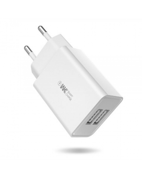 Мережевий зарядний пристрій WK WP-U56 2А 2USB single білий EU
