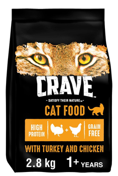 Sucha karma dla kotów Crave z indykiem i kurczakiem 2.8 kg (4008429148323)