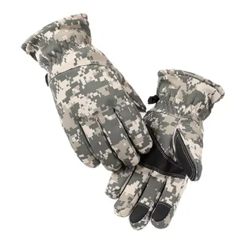 Зимові рукавички розмір L Сніговий камуфляж Kali AI515 з підкладкою з флісу манжети на гумці для кращої фіксації з накладками на пальцях для сенсора