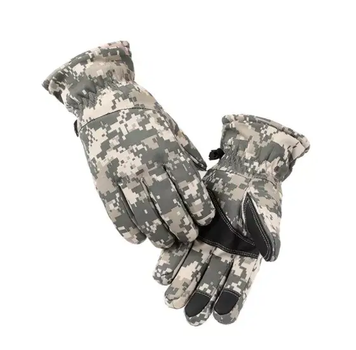 Зимние перчатки размер XL Снежный камуфляж Kali AI517 с подкладкой из флиса манжеты на резинке для лучшей фиксации с накладками на пальцах для сенсора