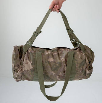 Баул вместительный сумка несесер 40 л Дезер хаки Kali шлейки 2 пары 3 кармана на молнии с накладкой для защиты от влаги из зносостойкого материала