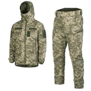 Зимний мужской костюм Cyclone NordStorm MM14 6619 куртка с капюшоном и штаны с высоким поясом Пиксель L Kali сохраняет тепло защита от ветра и влаги