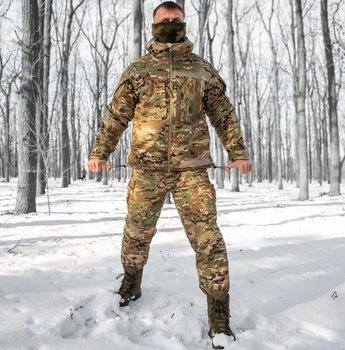 Зимовий чоловічий повсякденний костюм Zonda-20 Мультикам XL Kali куртка штани анатомічний крій з липучками під шеврони з капюшоном манжети на утяжках