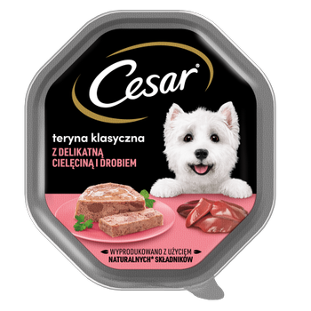 Вологий корм для собак Cesar з ніжною телятиною та м'ясом птиці 150 г (4008429148446)