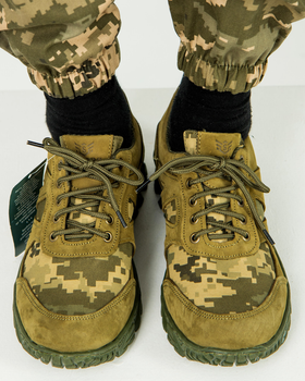 Кросівки чоловічі Армос нубук з тканинними вставками піксель, підошва енерджі 45, Оливковий