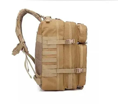 Мужской рюкзак сумка на плечи ранец для активного образа жизни и приключений на свежем воздухе MOLLE Койот 45 л