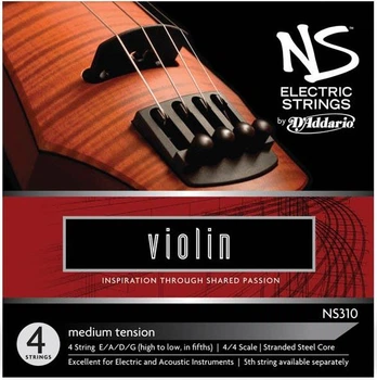 Струны для электроскрипки D'Addario NS Electric Violin String Set 4/4 Scale Medium Tension