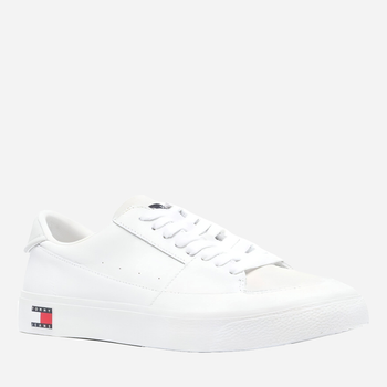 Sneakersy męskie skórzane do kostki Tommy Hilfiger THIEM0EM01106YBR 41 Białe (8720643610283)