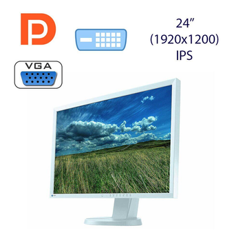Монитор EIZO FlexScan EV2436W / 24" (1920x1200) IPS / 1x DP, 1x VGA, 1x DVI / Встроенные колонки 2х 1W б/у