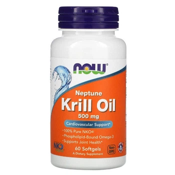 Жирні кислоти Now Foods Крильовий жир 500 мг 60 желатинових капсул