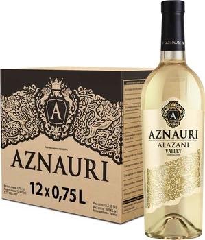 Упаковка вина Aznauri Алазанская долина белое полусладкое 0.75 л х 12 шт 9-13% (4820189291077)