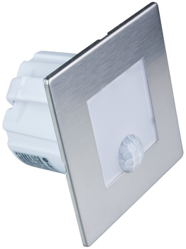 Світлодіодний світильник для сходів DPM з датчиком руху квадратний матовий срібний (YCB177S-PIR) (5906881206676)