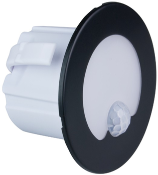Світлодіодний світильник для сходів DPM з датчиком руху круглий матовий чорний (YCB178B-PIR) (5906881210048)