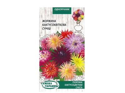 Георгіна СЕМЕНА УКРАИНЫ (10 пачок) кактусовидна (суміш) ОД 0,2г
