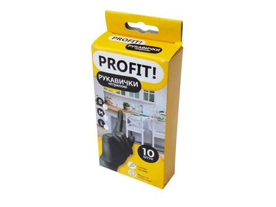 Рукавички нітрилові Profit! L 10шт шт Чорна