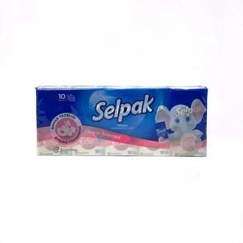 Серветки "Selpak" чотирьохшарові квіткові упаковка 10 шт