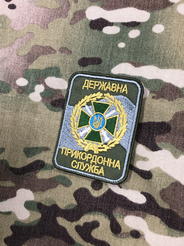 Шеврон на липучці нарукавний Прикордонна служба парадный олива 8см х 6.5см (12440)