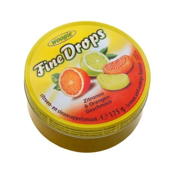 Леденцы (конфеты) Woogie Fine Drops микс лимонно и апельсиновый вкус 175 г