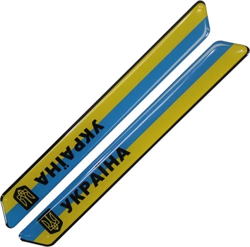 Наклейка с надписью Україна (сине-желтый фон) (силикон) 15,2х1,7 (68-77)