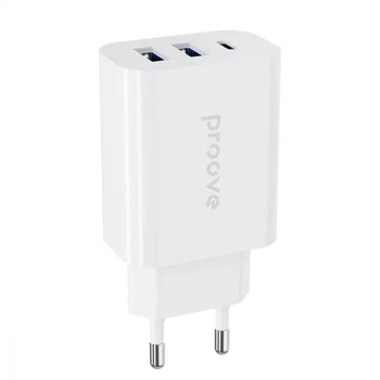 Зарядное устройство Proove Rapid 30W 2 USB + Type-C white|Адаптер питания с быстрой зарядкой (48395)