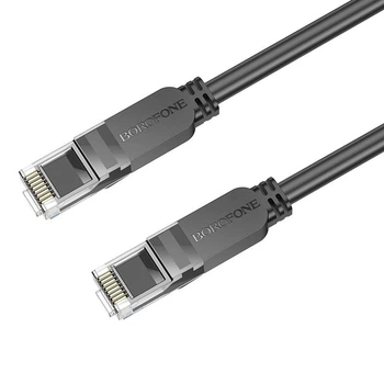 Кабель мережевий BOROFONE BUS01 LAN RJ45 CAT6 (10M) (1Gbps=128MB/s.) Чорний