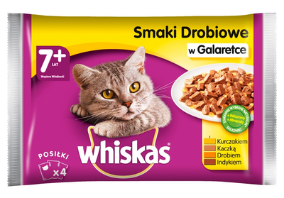 Вологий корм для котів Whiskas смаки птиці 4 x 100 г (5900951254222)
