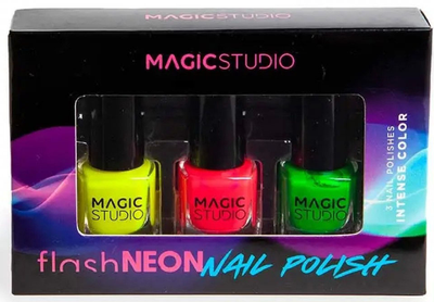 Набір лаків для нігтів IDC Institute Idc Magic Studio Neon 3 x 6 мл (8436609392284)