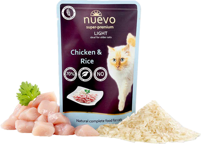 Mokra karma dla kotów Nuevo Light kurczak z ryżem 85 g (4250231598555)