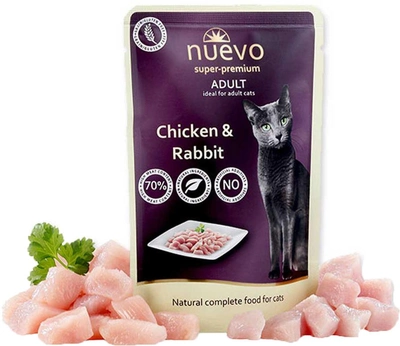 Mokra karma dla kotów Nuevo Adult Kurczak z królikiem 85 g (4250231598593)