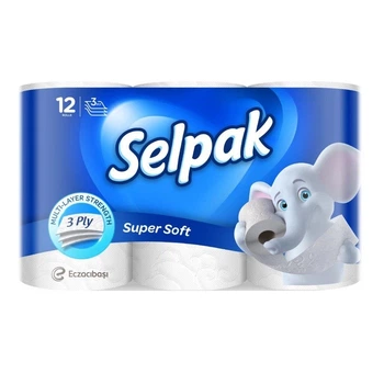 Туалетний папір Selpak Білий 3 шари 12 рулонів (8690530204508)