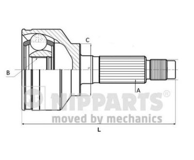 Шарнир приводного вала (ШРУС) Nipparts (J2823020)