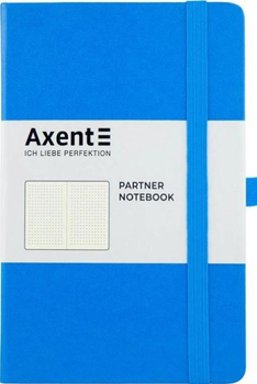 Записна книга Partner 12.5x19.5 cм 96 аркушів в крапку, блакитна Axent