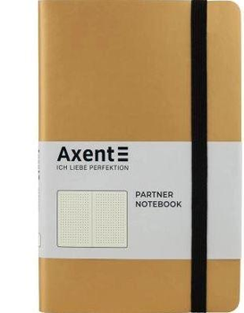 Записна книга Partner Soft 12.5x19.5 cм 96 аркушів в крапку, Золотиста Axent