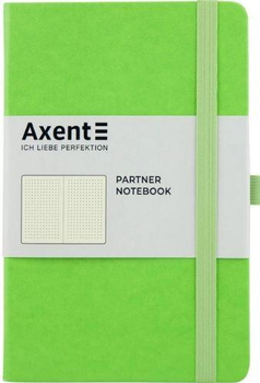 Записна книга Partner 12.5x19.5 cм 96 аркушів в крапку, салатова Axent