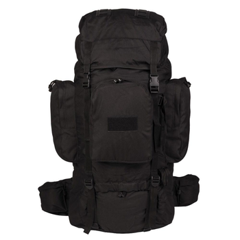 Рюкзак Mil-Tec M-T 39 х 21 х 75 см двулямочный с ручкой для переноса с защитным чехлом от дождя мягкие плечевые и поясные ремни липучки на переднем кармане 88Л Черный