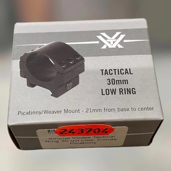 Крепление для оптики – кольцо Vortex Tactical Ring 30 mm, Low (TRL), Picatinny, кольцо для прицела 30 мм