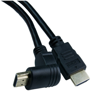 Кабель DPM HDMI to HDMI конектор під прямим кутом 1.5 м чорний (BMHDMI15A) (5900672655230)