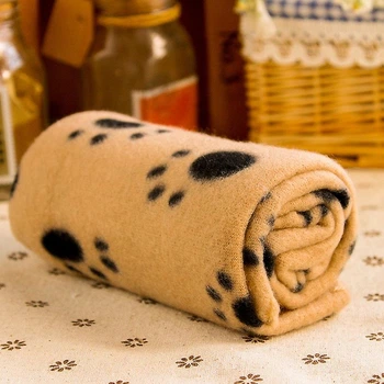 Плед для домашних животных Paw Print Soft Fleece Pet Blanket 60х70 см Коричневый