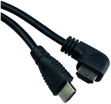 Кабель DPM HDMI to HDMI конектор під прямим кутом плаский 1.5 м чорний (BMHDMI15B) (5906881203507)