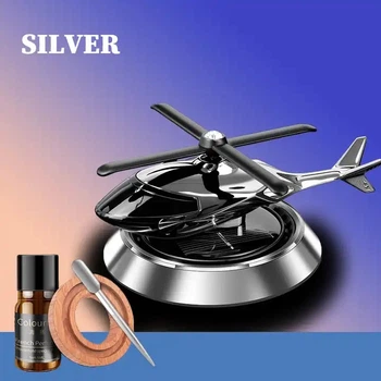Ароматизатор автомобильный Вертолет на солнечной батарее (silver)