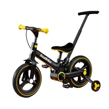 Дитячий складний велосипед трансформер біговел Best Trike BT-72033 батьківська ручка, бічні колеса