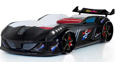 Кровать-машина Exit Jaguar Speedy boy Черный с подсветкой фар, колес и дна + звуковые эффекты и пульт ДУ
