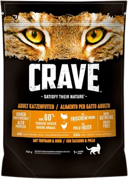 Sucha karma dla kotów Crave kurczak i indyk 750 g (4008429114663)