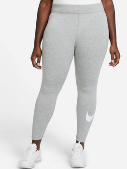 Legginsy sportowe damskie Nike W Nsw Essntl Gx Mr Lggng Swsh CZ8530-063 L Szare (194502821673)